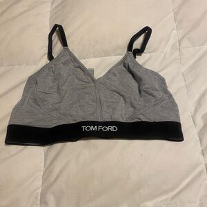 Tom Ford Heather Gray Bralette with Black Accents